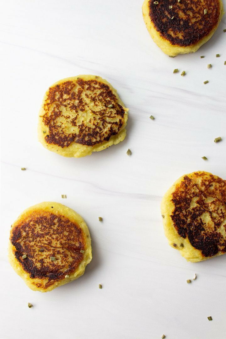 AIP Irish Potato Cakes on a white background.